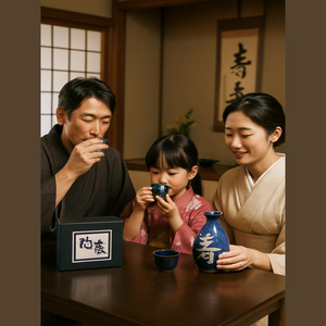 Japanese Sake Set Include 1PC Bottle And 2 pcs
Sake Cups Ceramic made in Japan